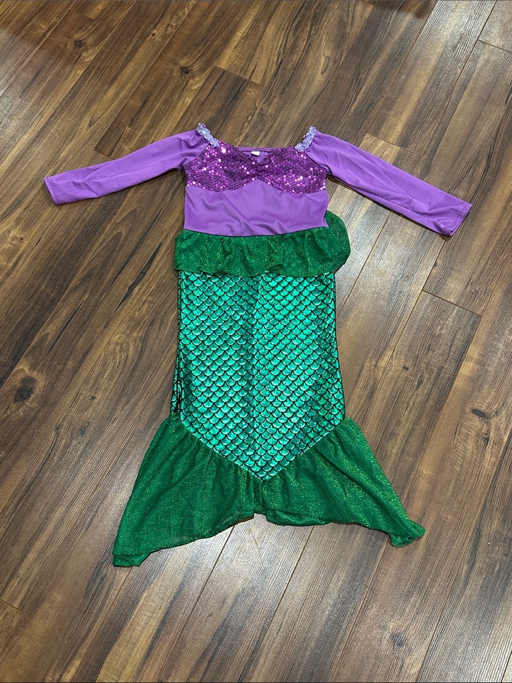 Purple & Green Mermaid Costume for Kids - Sparkle Sequin Dress